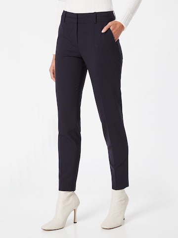 HUGO Red Slim fit Pleated Pants in Blue: front