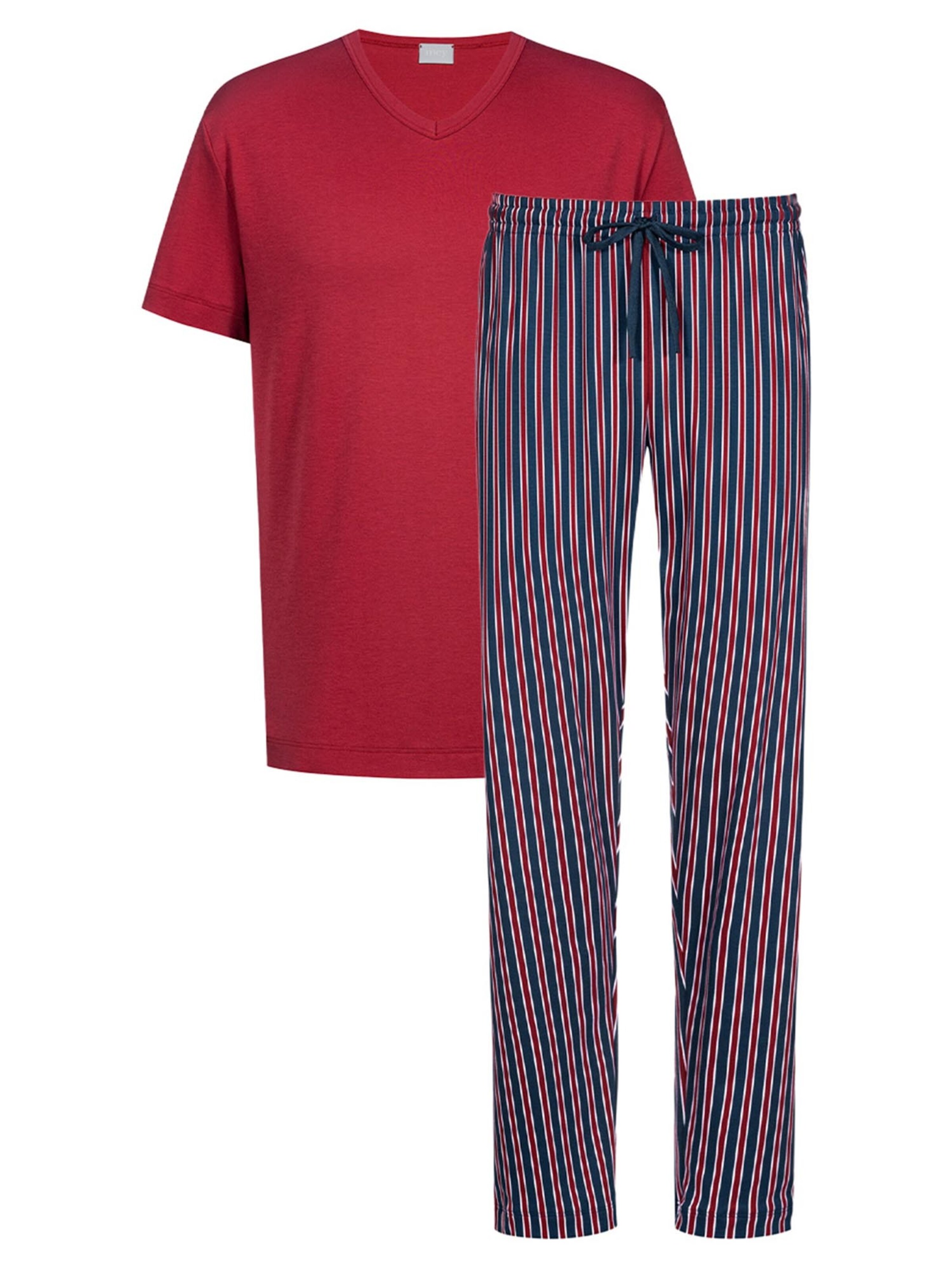 Mey Pajama short 'Graphic Stripes' in Red: front