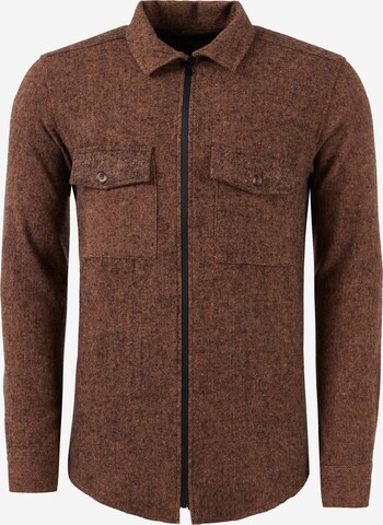 Buratti Button Up Shirt in Brown: front