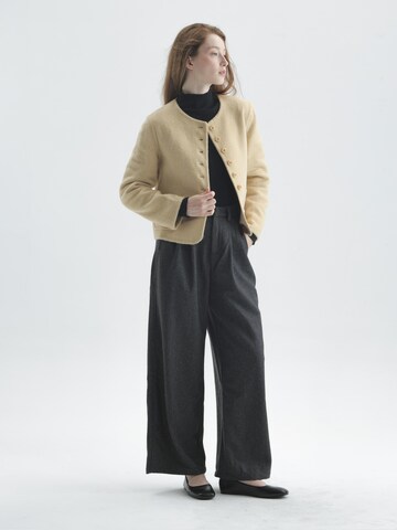 TorWeit Knit Cardigan 'Wool-Blend Coat Short' in Beige