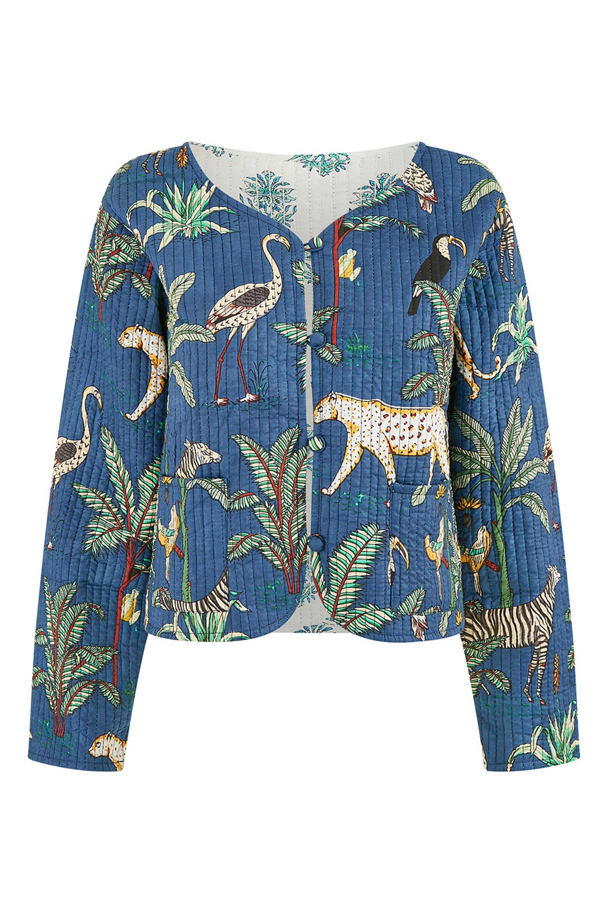 Yumi Between-Season Jacket in Blue: front