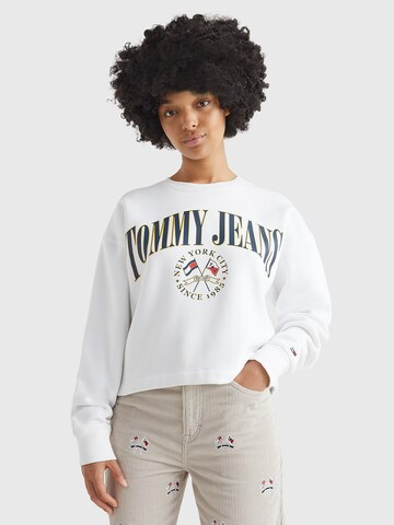 Tommy Jeans Суичър в бяло: отпред