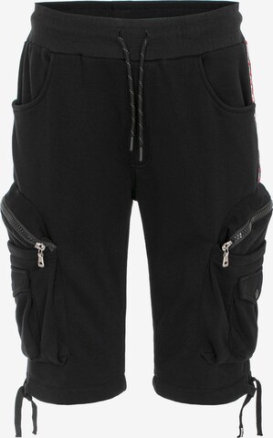 CIPO & BAXX Cargo Pants in Black: front