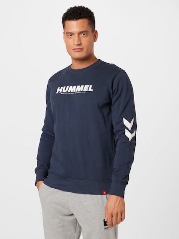 Hummel Sweatshirt 'Legacy' in Blauw: voorkant