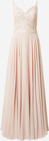 mascara Evening Dress in Beige: front