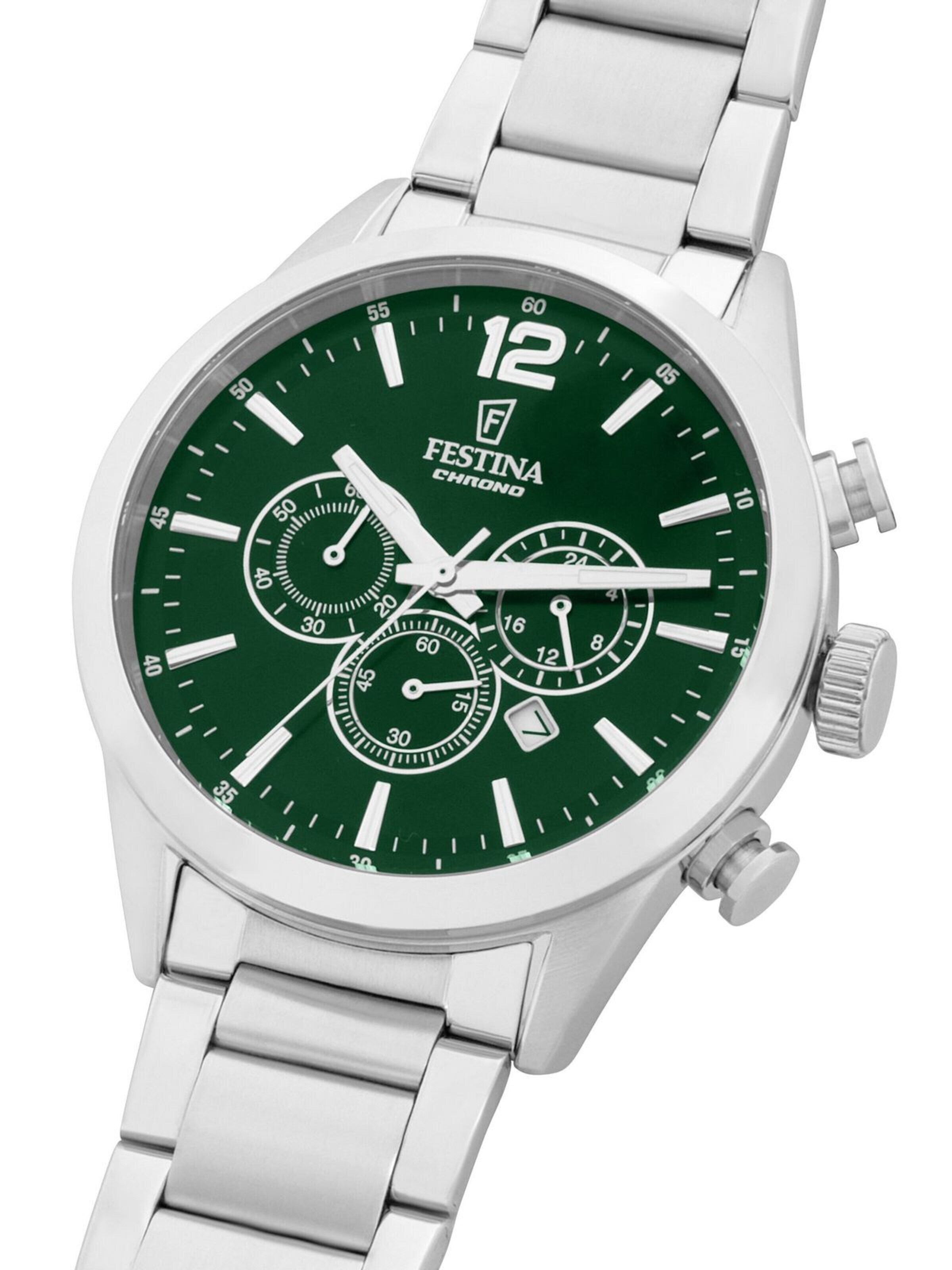 FESTINA Analogové hodinky 'Chronograph Timeless Chronograph' – zelená