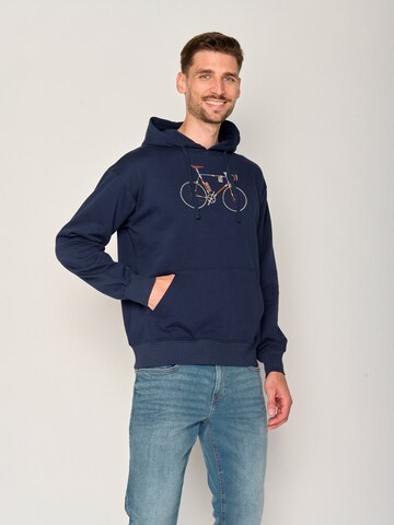 GREENBOMB Sweatshirt 'Bike Jack Simple' in Blauw: voorkant