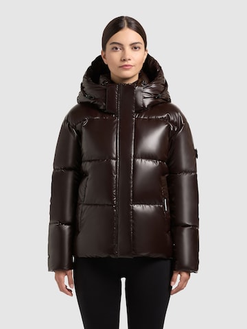 khujo Winter jacket 'Devina2 Shiny' in Brown: front