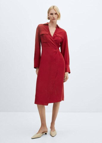 MANGO Shirt Dress 'Maria' in Red