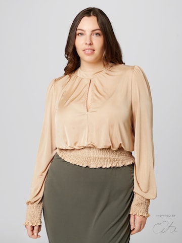 Guido Maria Kretschmer Curvy - Blusa 'Ayana' em bege: frente