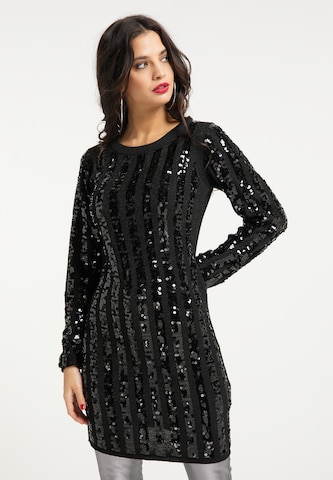 faina Knitted dress in Black: front