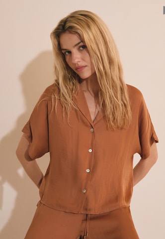 Camicia da notte 'Cheeta' di ETAM in marrone