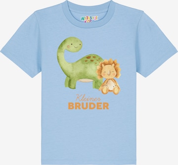 watabout.kids T-Shirt 'Dinosaurier 06 Kleiner Bruder' in Blau: Vorderseite