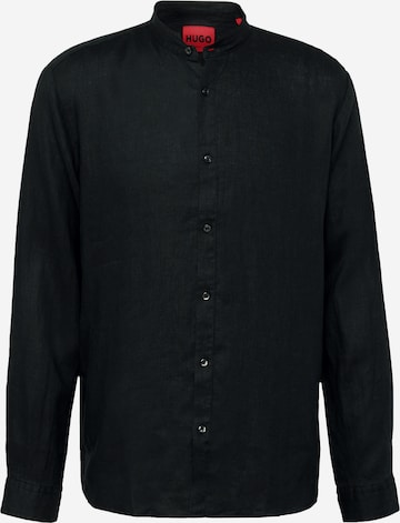 HUGO Button Up Shirt 'Elvory' in Black: front