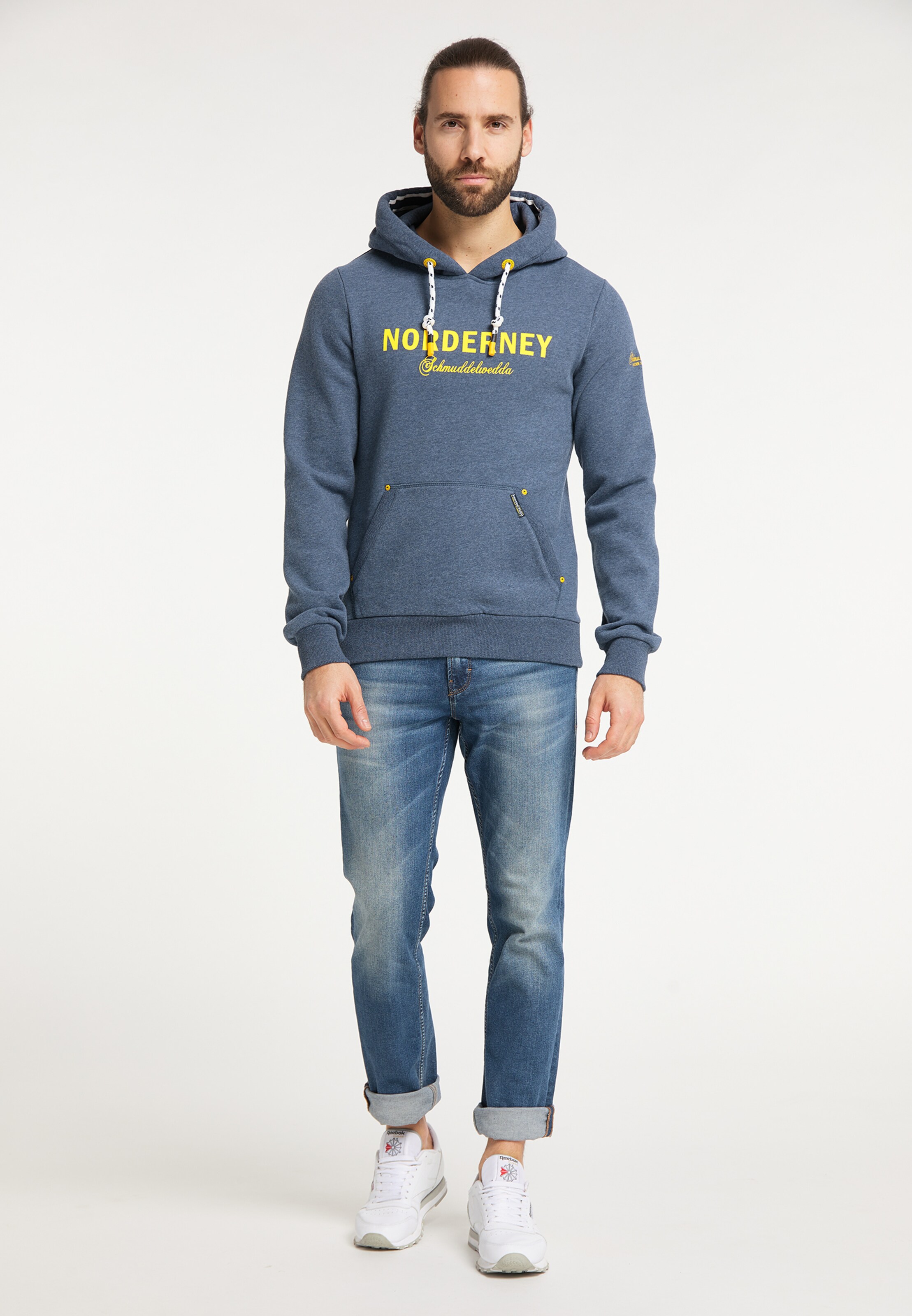 Männer Sweat Schmuddelwedda Sweatshirt 'Norderney' in Blaumeliert - JS82696 Männer Sweat Schmuddelwedda Sweatshirt 'Norderney' in Blaumeliert - JS82696