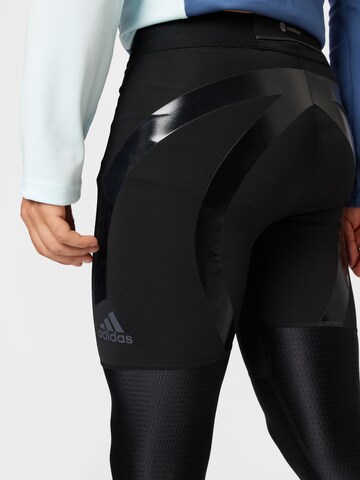 ADIDAS SPORTSWEAR Skinny Παντελόνι φόρμας 'Adizero Long ' σε μαύρο