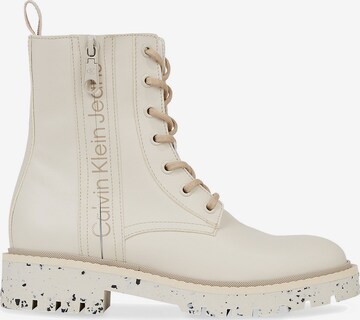 Calvin Klein Lace-Up Ankle Boots in White