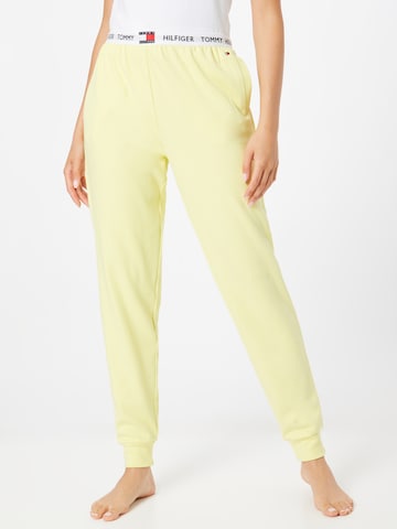 Effilé Pantalon de pyjama Tommy Hilfiger Underwear en jaune : devant