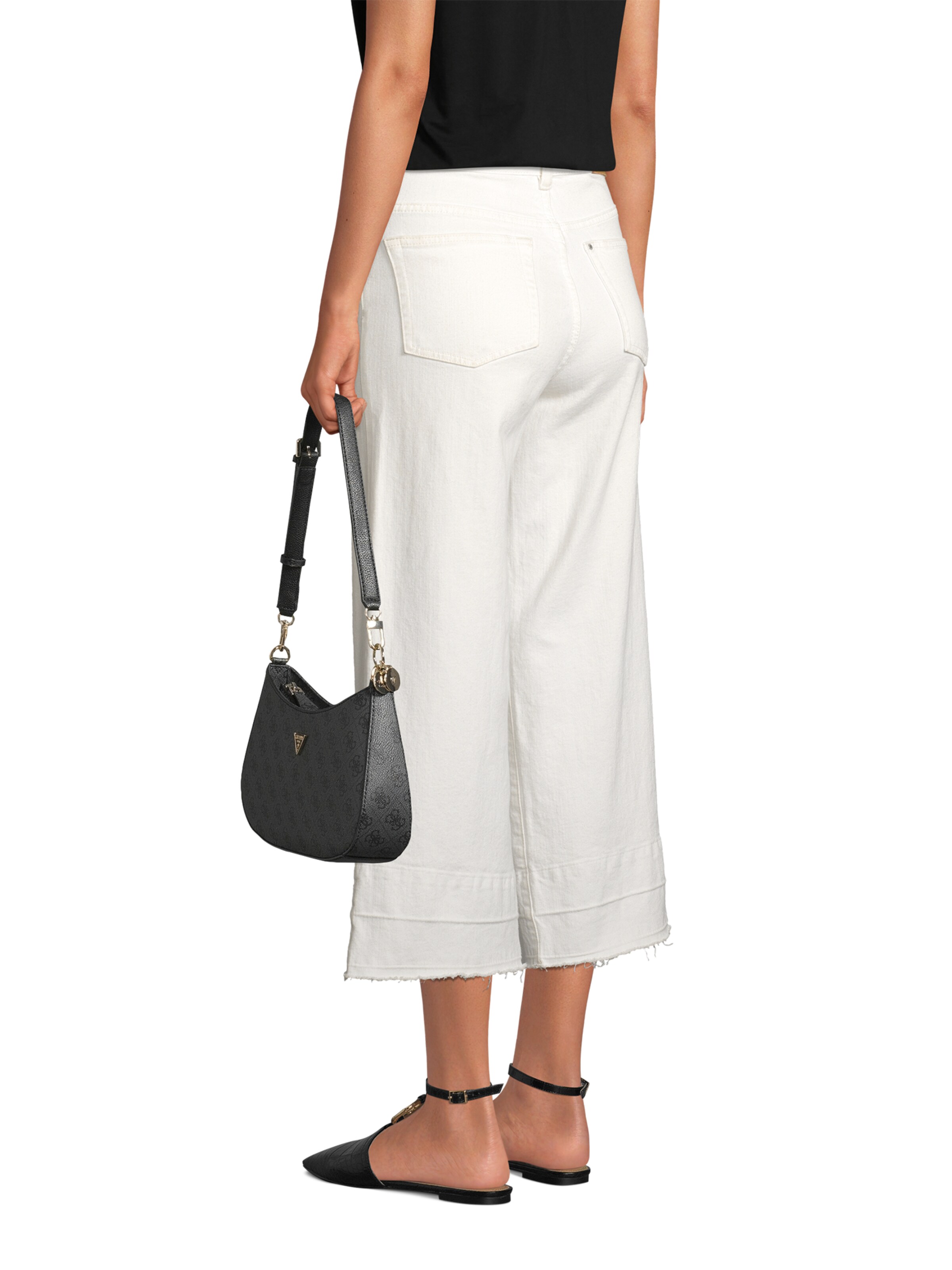 GUESS Τσάντα ώμου 'NOELLE II TOP ZIP SHOULDER BAG' σε μαύρο: μπροστά