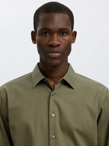 SELECTED - Ajuste estrecho Camisa en verde