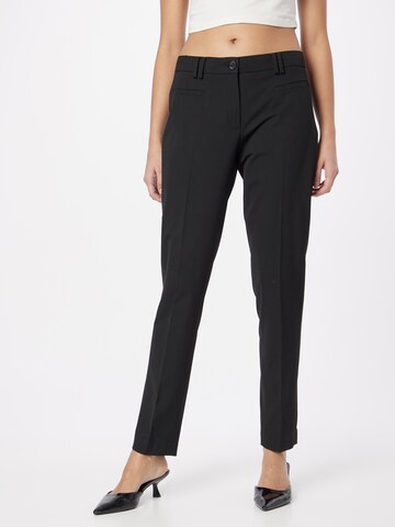 MORE & MORE Tapered Pleated Pants 'Hedy' in Black: front