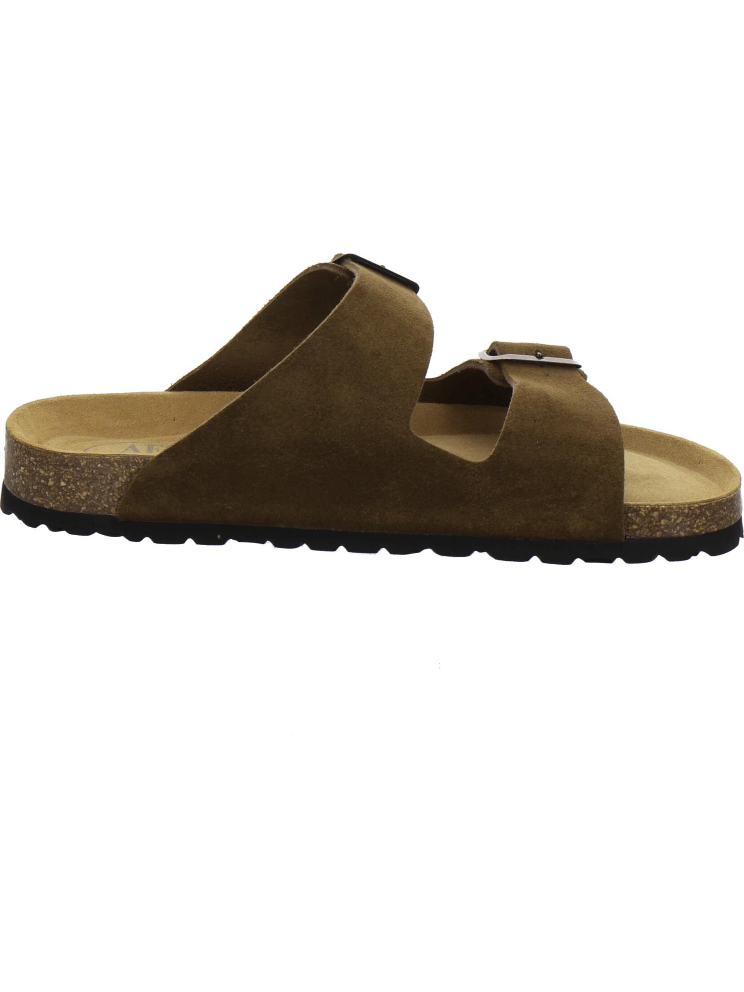 AFS-Schuhe Muiltjes 'Pantoletten Herren Zweischnaller cafe Veloursleder' in Bruin