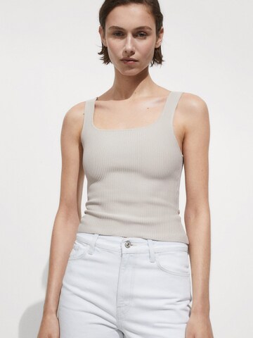 MANGO Knitted Top 'BERNAL' in Beige