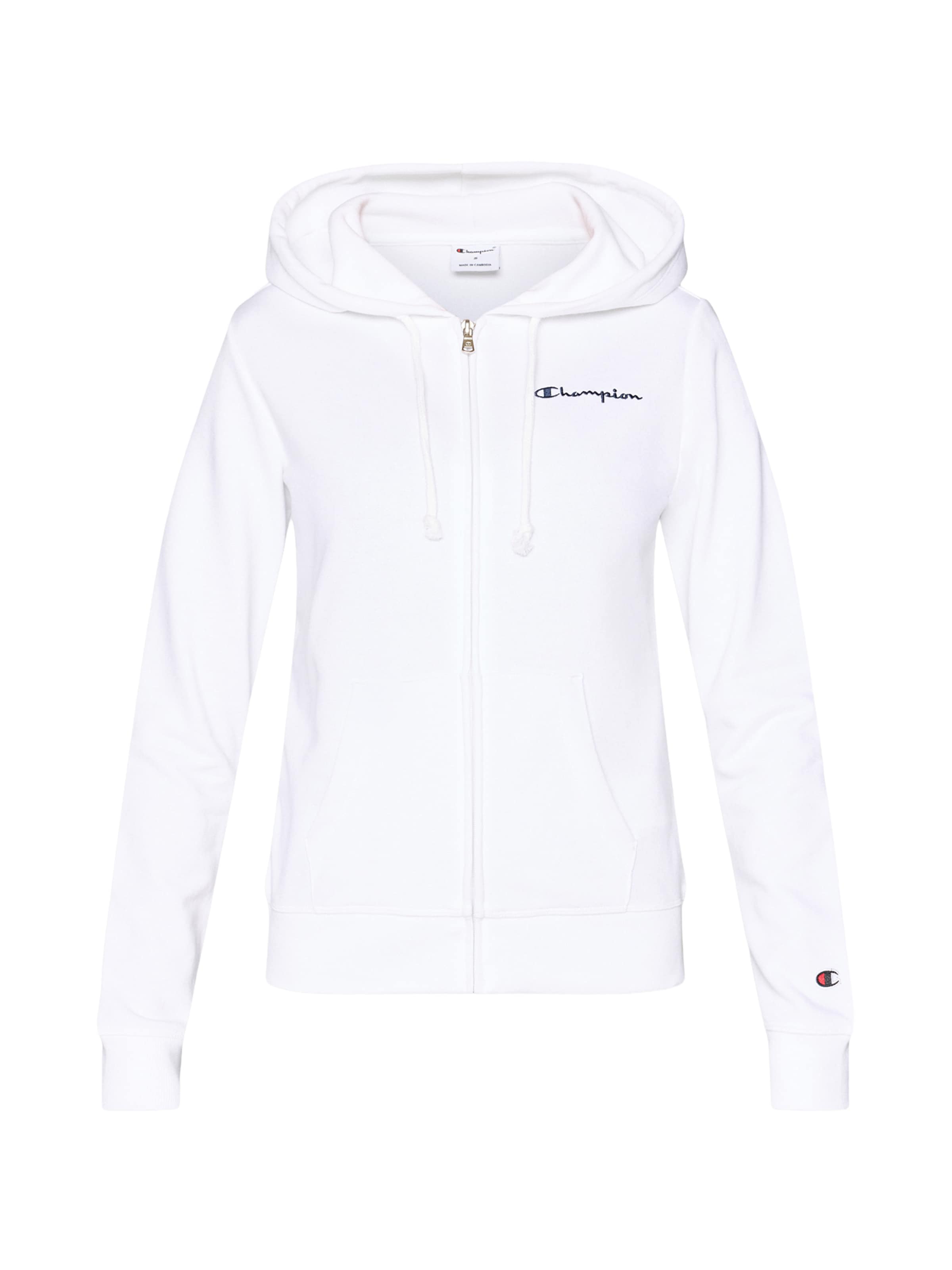 Champion Authentic Athletic Apparel Ζακέτα φούτερ σε λευκό: μπροστά