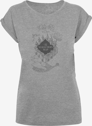 F4NT4STIC Shirt 'Harry Potter The Marauder's Map' in Grijs: voorkant