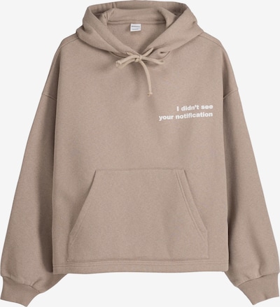 Bershka Sweatshirt in Brown / Off white, Item view