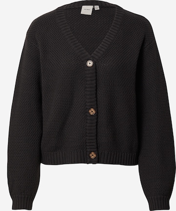 ICHI Knit Cardigan in Black: front