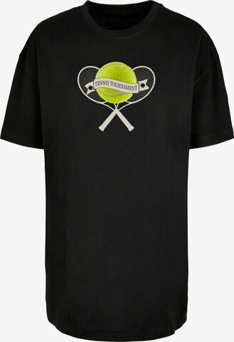 Merchcode Shirt 'Tennis Tournament' in Zwart: voorkant