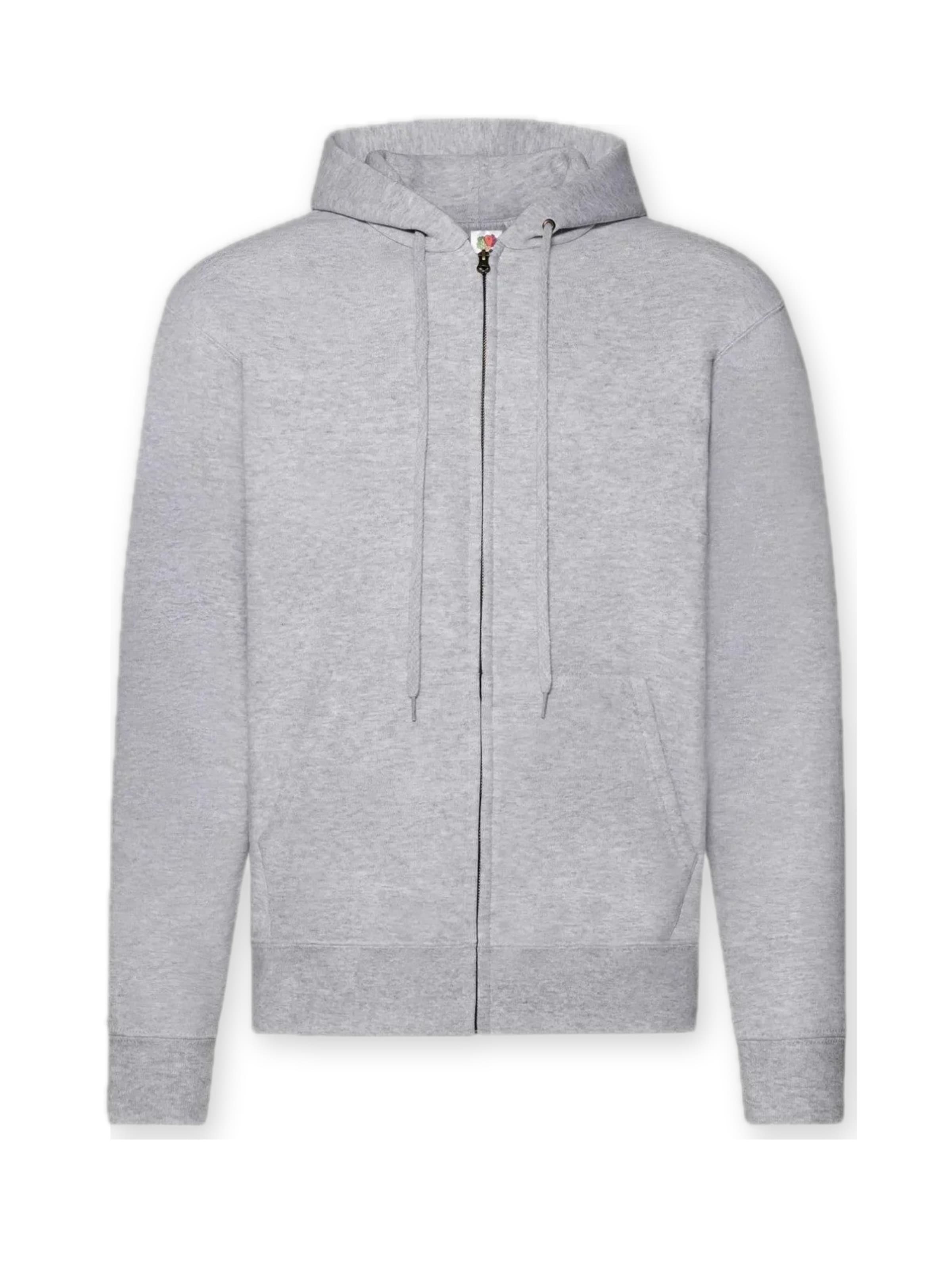 Giacca di felpa 'Zip Hoodie' di FRUIT OF THE LOOM in grigio: frontale