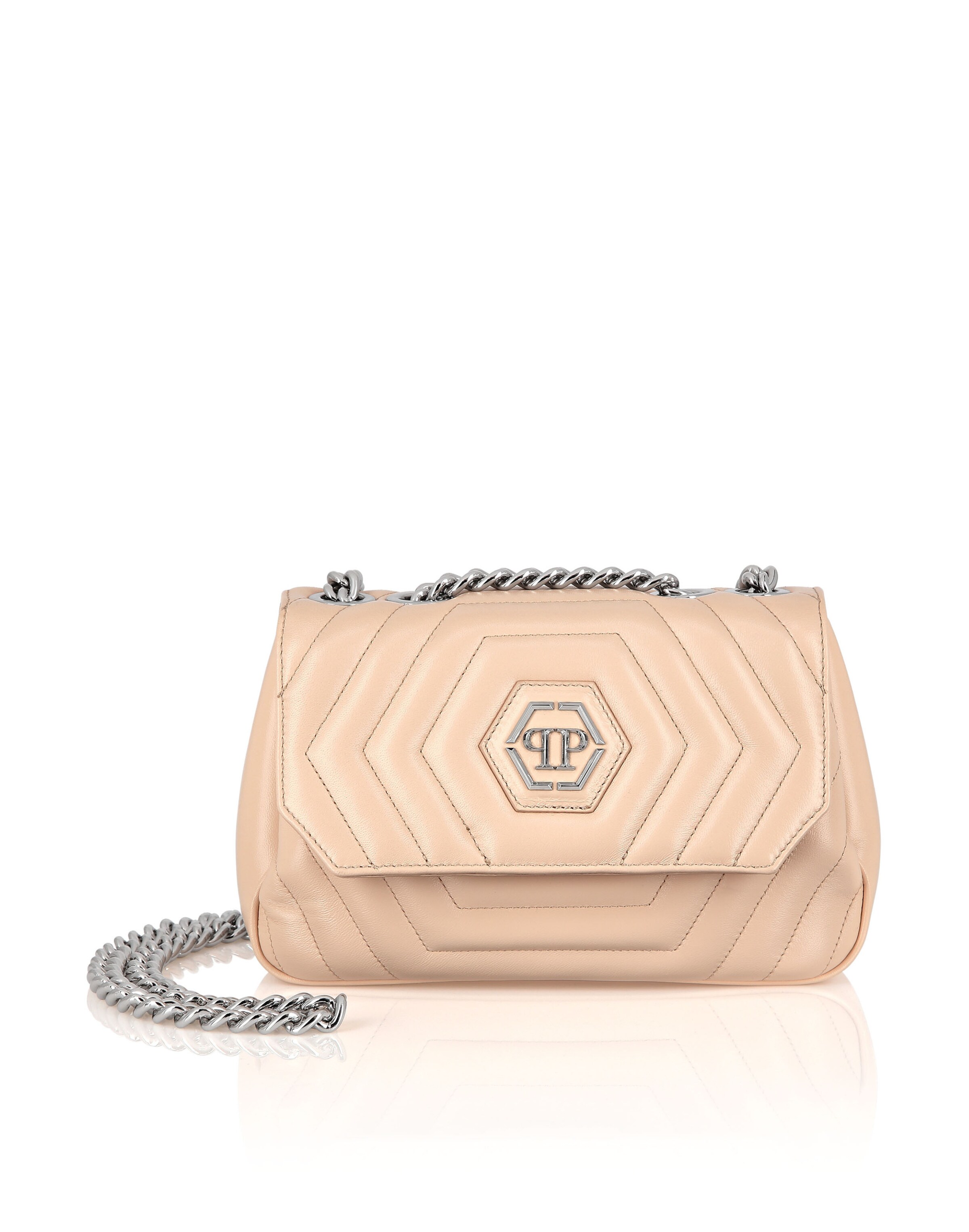 Philipp Plein Crossbody Bag ' Hexagon ' in Beige: front