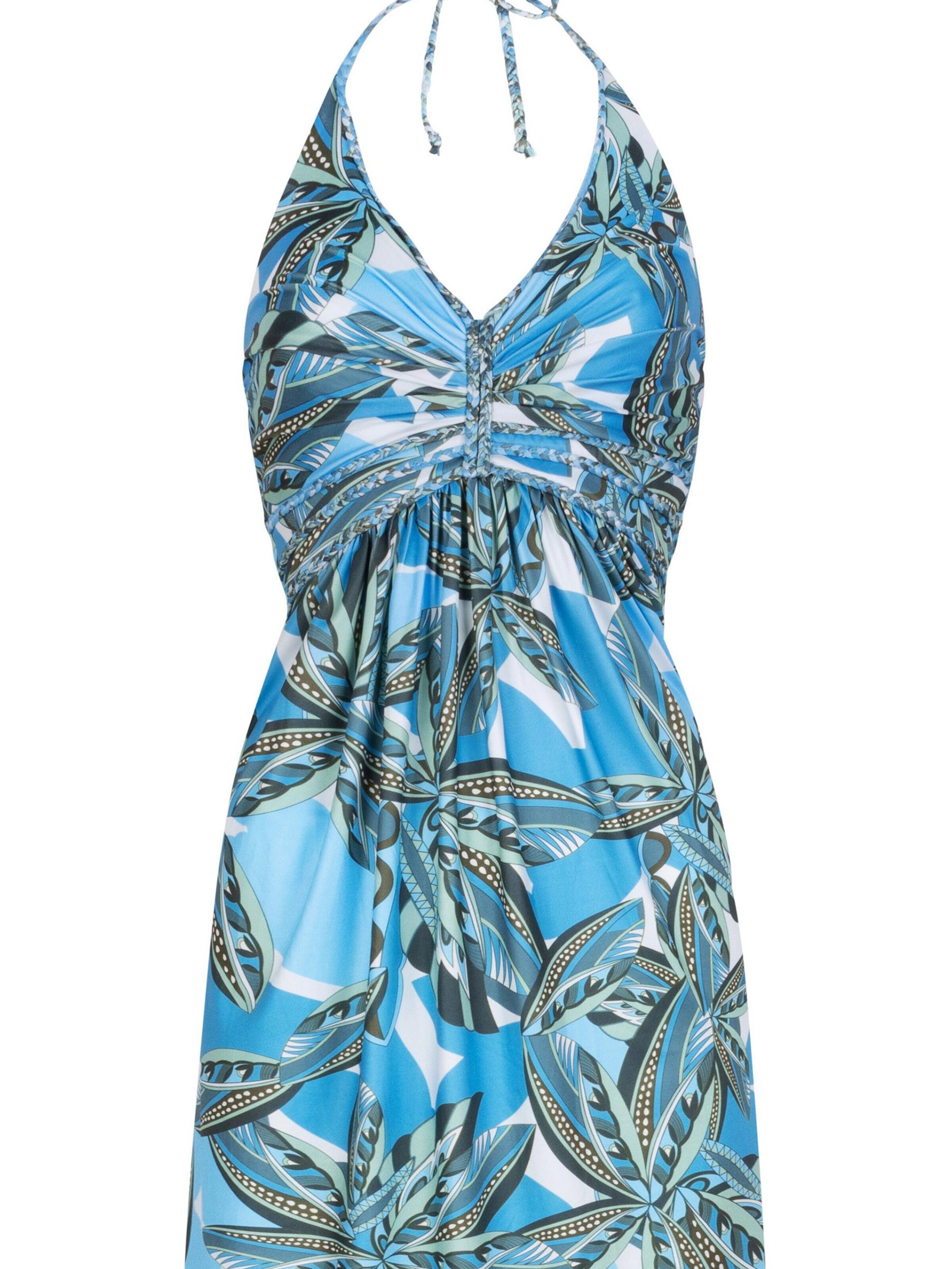 Robe 'Halter dress Palm' Chic by Lirette en bleu