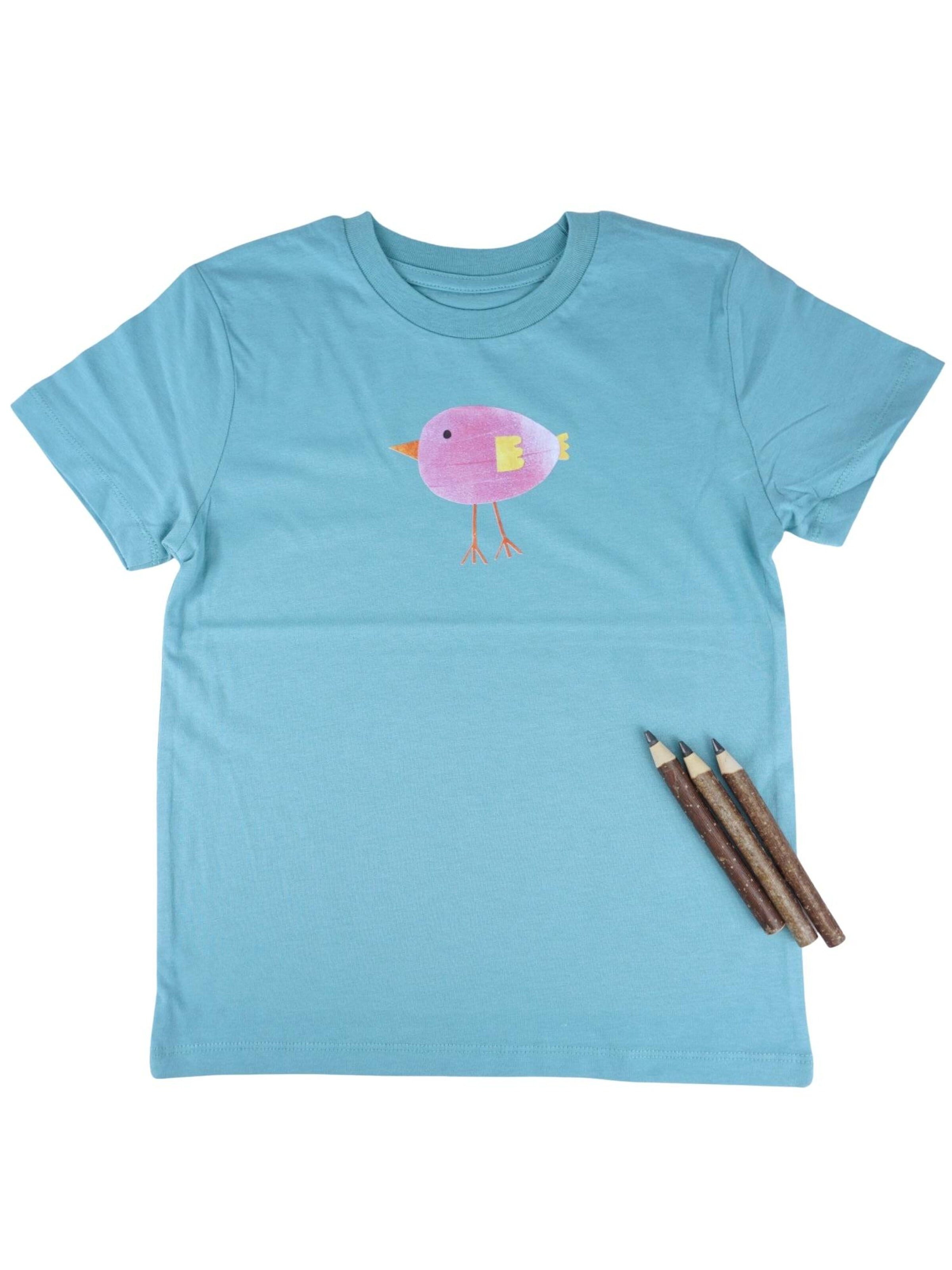 T-Shirt 'Lila Vogel' MelaDi en bleu
