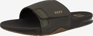 REEF Beach & Pool Shoes 'Fanning Slide' in Brown: front