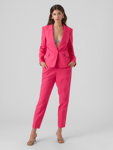 VERO MODA Slimfit Ráncos nadrág 'MIRA' - rózsaszín
