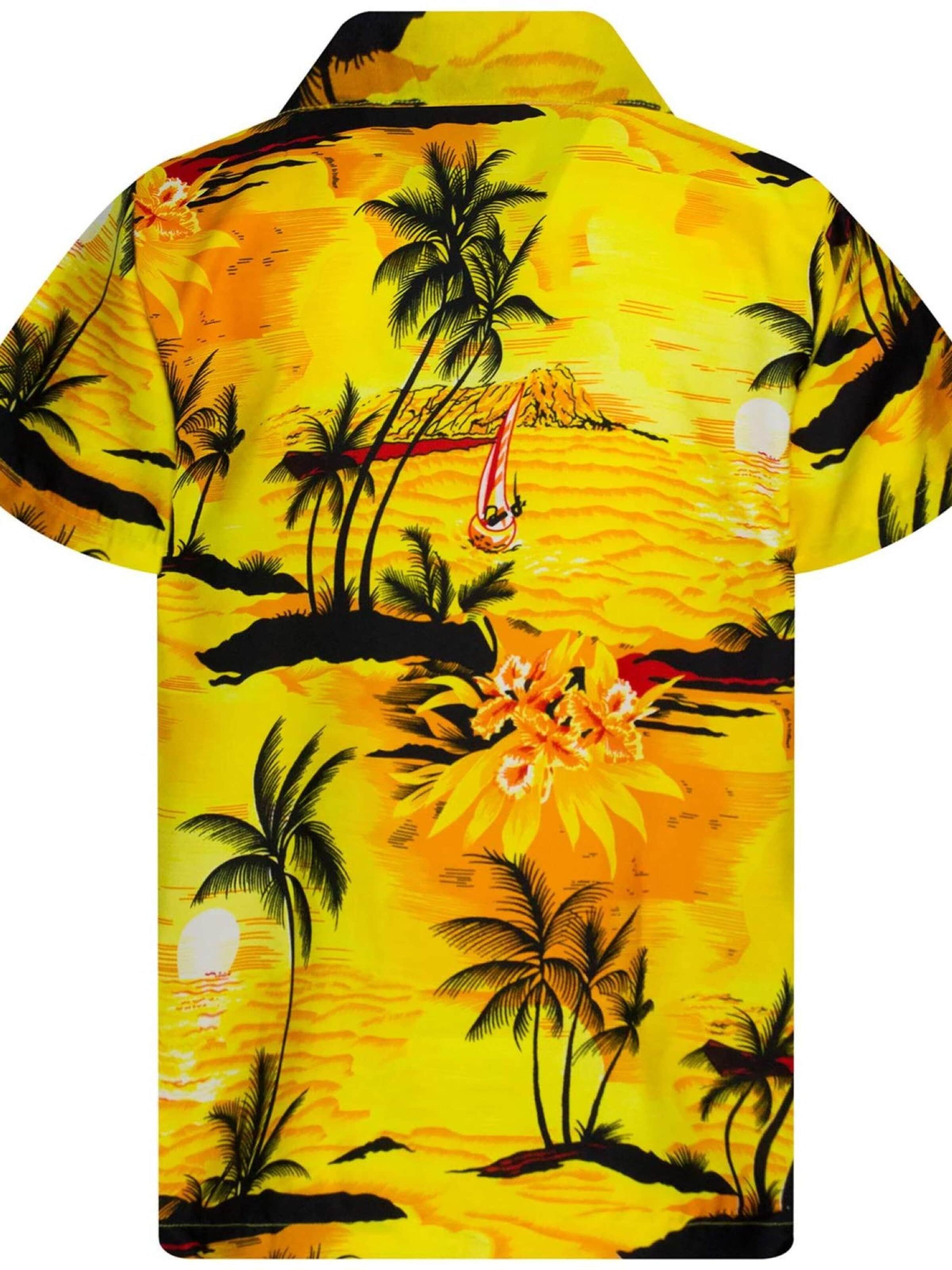 Regular fit Camicia 'Surf' di King Kameha in giallo
