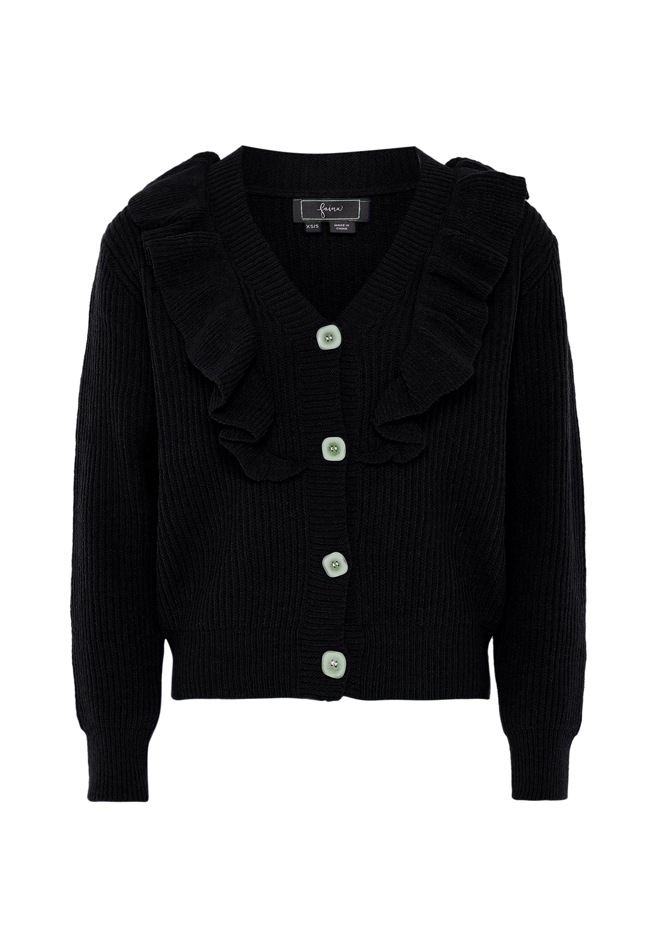 faina Cardigan i sort: forside