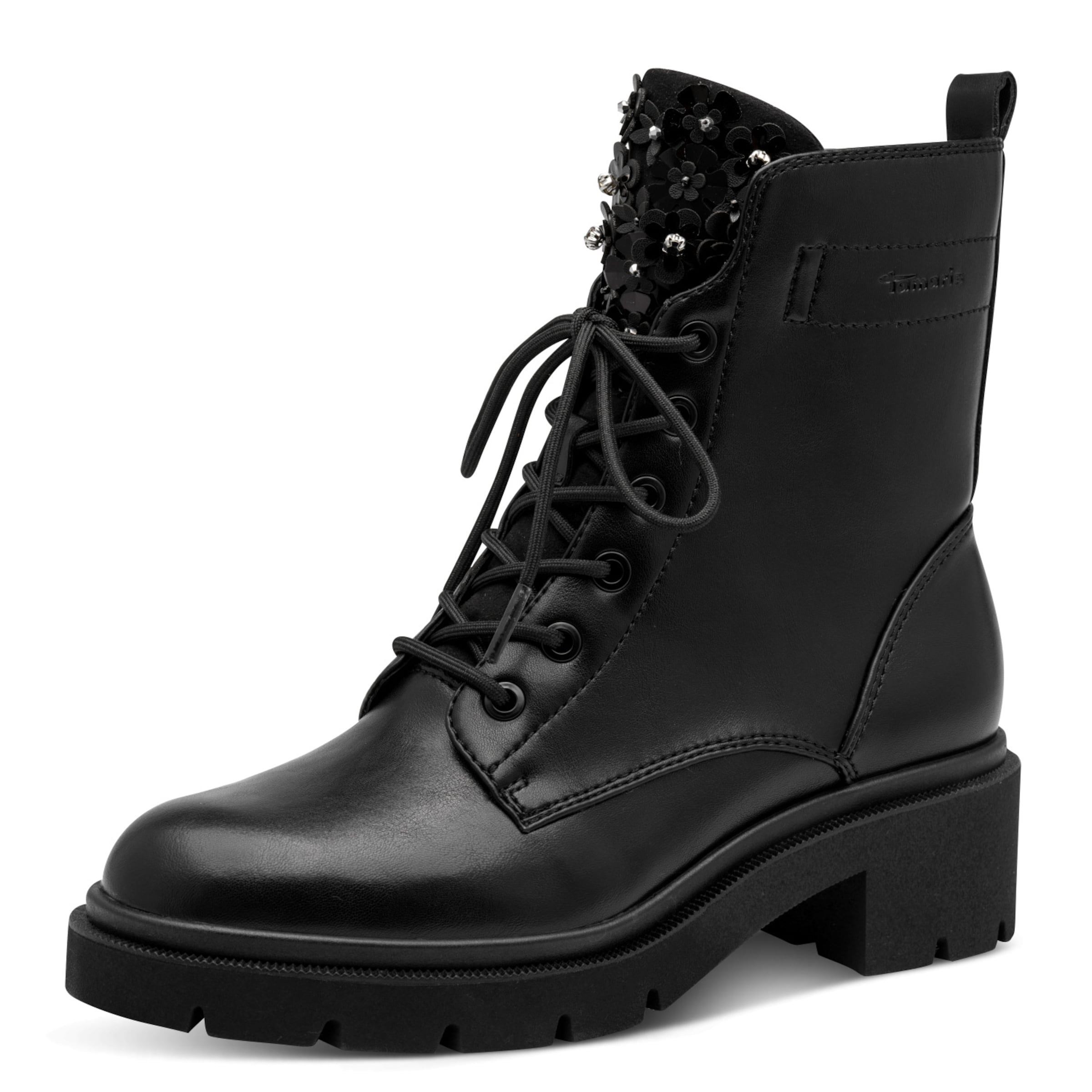 Tamaris Bottines à lacets en 36 en noir, Vue avec produit