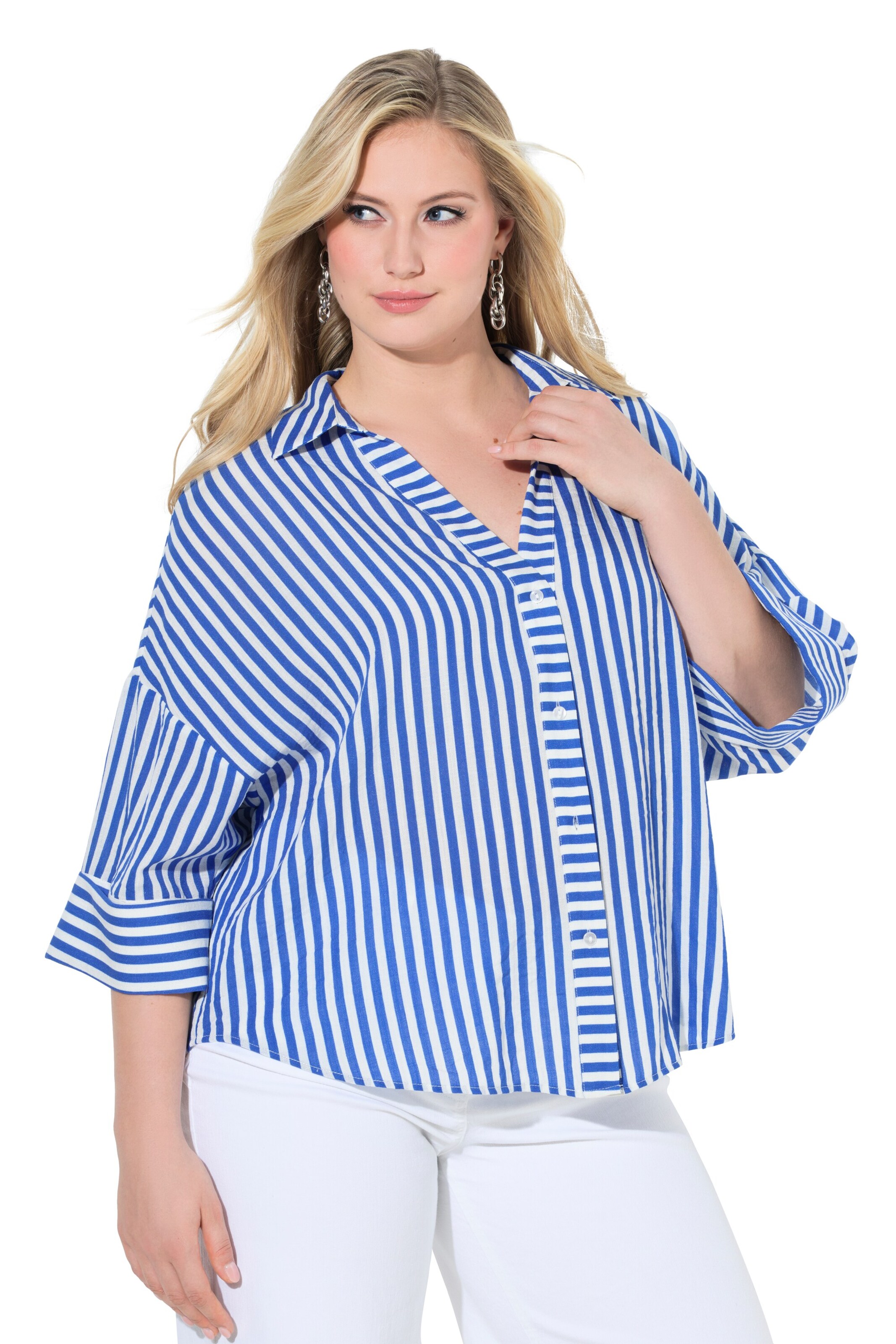 Ulla Popken Bluse in Blau: Vorderseite