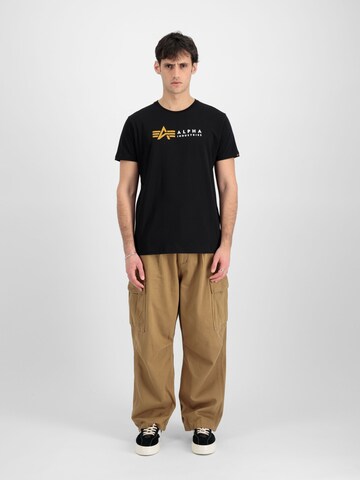 ALPHA INDUSTRIES Shirt 'Alpha Label PP' in Black