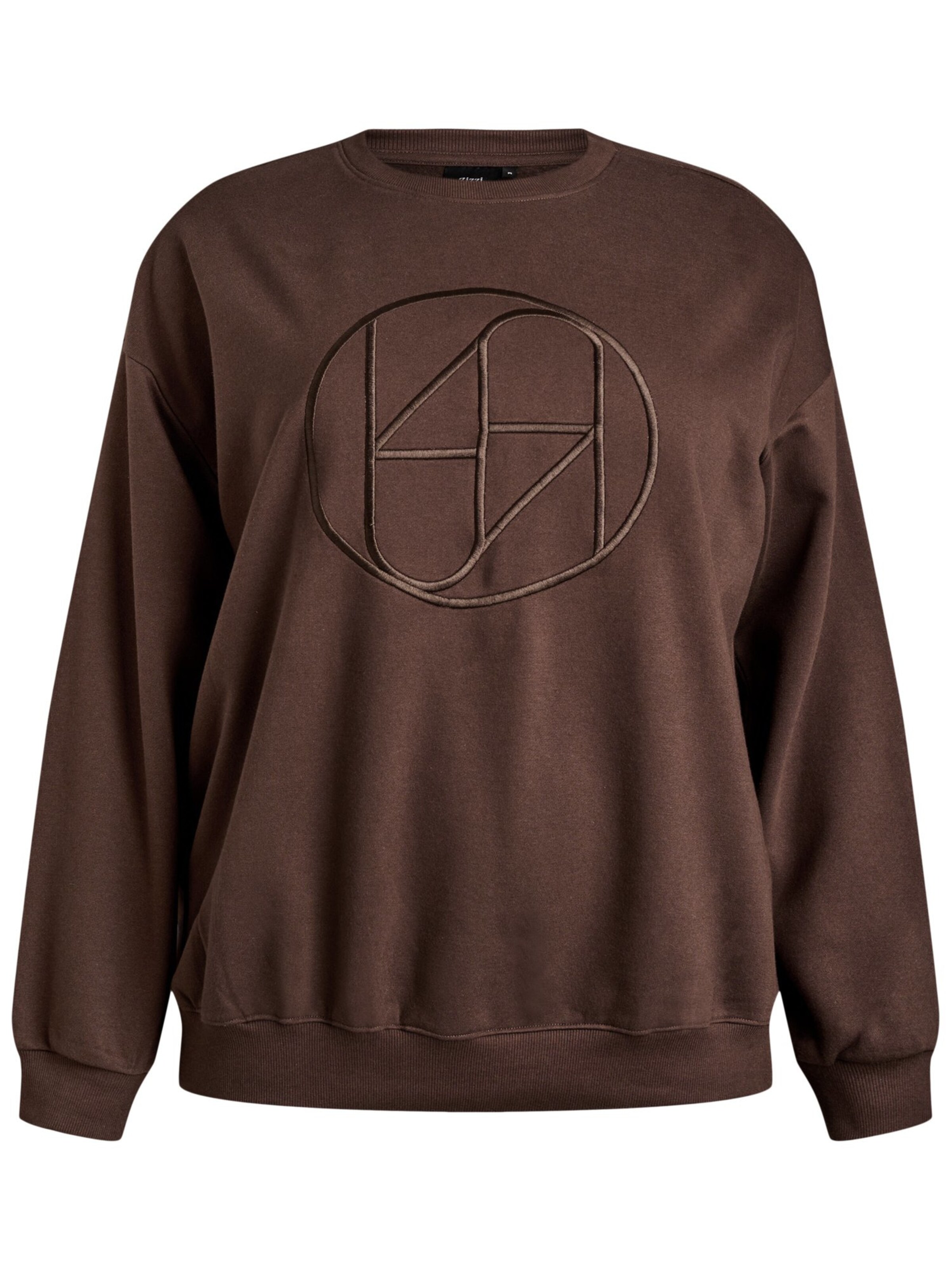 Zizzi Свитшот 'Mrikke' в Коричневый: спереди