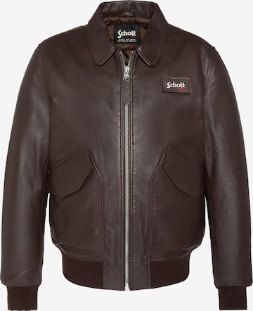 Schott NYC Winter Jacket in Brown: front