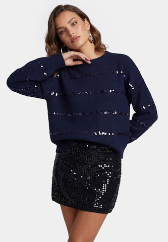 Pull-over 'Festive' faina en bleu : devant