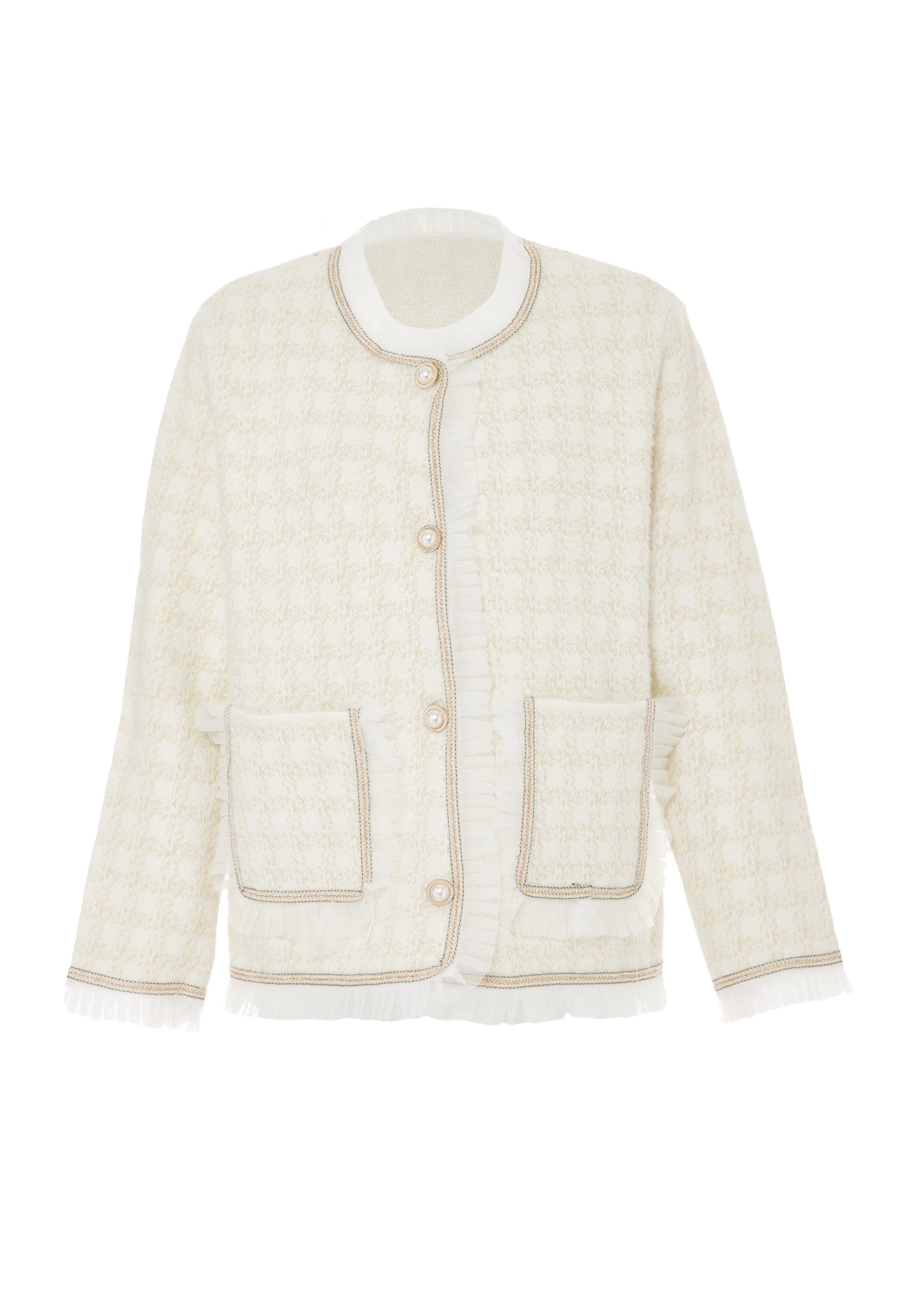 ZITHA Gebreid vest in Wit: voorkant