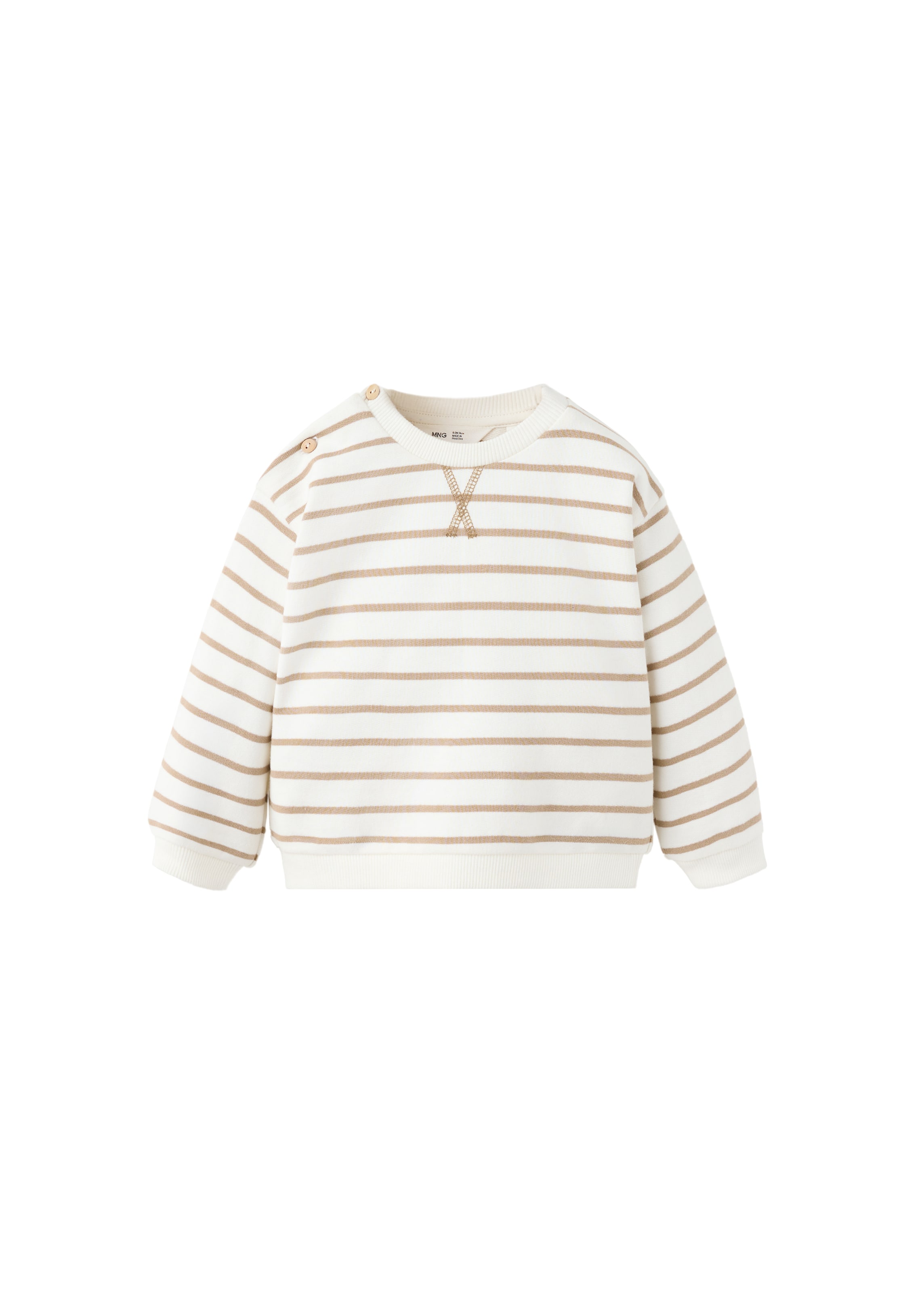 Bluză de molton 'BANDS' de la MANGO KIDS pe alb: față