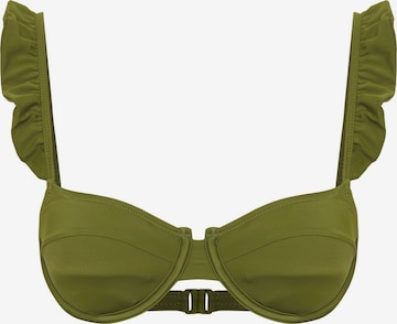 TrendyolBalkonet Bikini gornji dio - zelena boja: prednji dio
