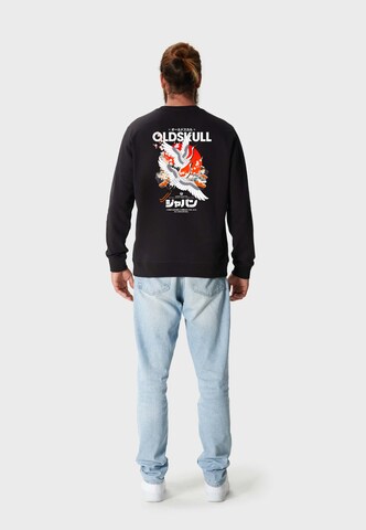 Oldskull Sweatshirt 'Asian Crane Beauty' in Black